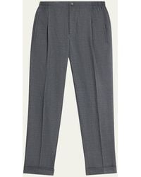 Kiton - Wool Sharkskin Stretch Pleated Trousers - Lyst