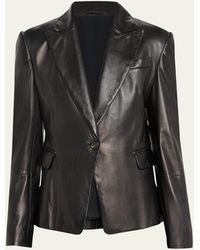 Brunello Cucinelli - Nappa Leather Short Blazer Jacket - Lyst