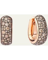 Pomellato - Iconica 18k Rose Gold Brown Diamond Huggie Earrings - Lyst