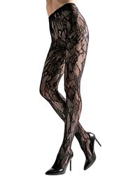 Natori 2-pack Lace Cutout Net & Fishnet Tights - Black