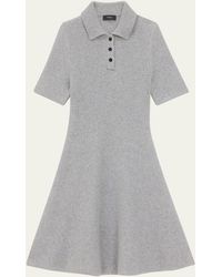 Theory - Felted Wool And Cashmere Mini Polo Dress - Lyst