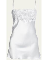 Christine Lingerie - Bijoux Lace-Trim Silk Chemise - Lyst