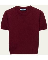 Prada - Short Sleeve Cashmere Sweater - Lyst