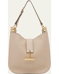 Tom Ford - Tara Small Hobo Crossbody In Grained Leather - Lyst