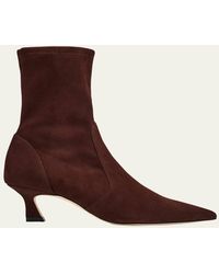 Stuart Weitzman - 50Mm Vinnie Suede Stretch Booties - Lyst