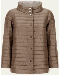 Herno - Reversible Ultra-Light Nylon A-Line Down Jacket - Lyst