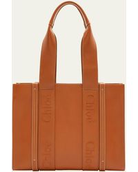 Chloé - Woody Medium Tote Bag In Leather - Lyst