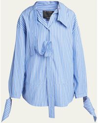 MERYLL ROGGE - Stripe Deconstructed Long Sleeve Shirt - Lyst