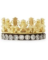 Armenta 18k Gold & Midnight Diamond Crown Ring - Metallic