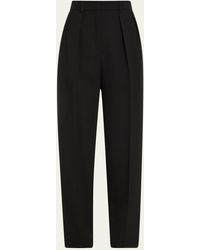 The Row - Corby Pleated Straight-leg Wool Pants - Lyst