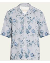 Officine Generale - Eren Flower-print Camp Shirt - Lyst
