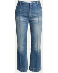 Victoria Beckham - Cropped Kick Flare Jeans - Lyst