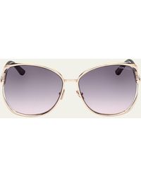 Tom Ford - Cut-out Metal & Acetate Butterfly Sunglasses - Lyst