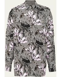 Prada - Ufo Floral Poplin Sport Shirt - Lyst