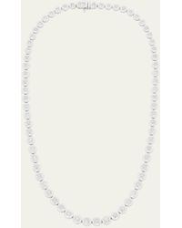 64 Facets - 18k White Gold Scallop Diamond Tennis Necklace - Lyst