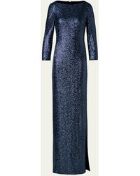 Akris - Sequined Column Boat-neck Gown - Lyst