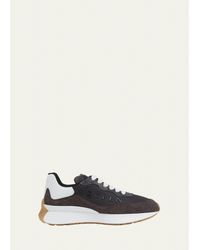 McQueen - Sprint Suede & Leather Runner Sneakers - Lyst