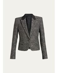 Tom Ford - Sequined Wool Tweed Crop Single-Breasted Boyfriend Jacket - Lyst