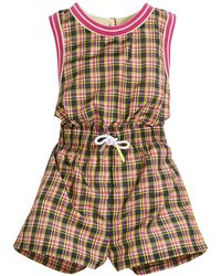 Burberry Pollie Woven Plaid Romper - Multicolour
