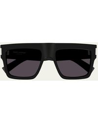 Saint Laurent - Sl 628 Acetate Rectangle Sunglasses - Lyst