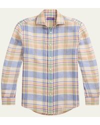 Ralph Lauren - Aston Linen Plaid Sport Shirt - Lyst