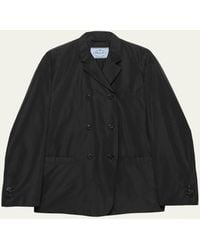 Prada - Silk Taffeta Double-Breasted Jacket - Lyst