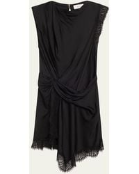 A.L.C. - Dion Draped Lace-Trim Satin Mini Dress - Lyst