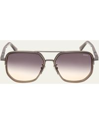 Zegna - Metal Square Sunglasses - Lyst