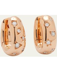 Pomellato - 18k Rose Gold Iconica Snap Hoop Earrings With Diamonds - Lyst