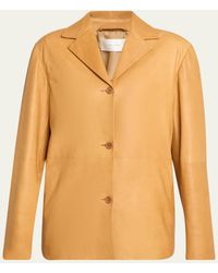 The Row - Fabian Single-Breasted Leather Jacket - Lyst