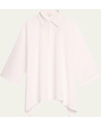 Eskandar - Dps Short-sleeve Shirt With Collar (mid Plus Length) - Lyst