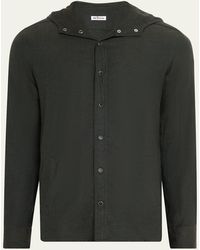 Kiton - Flannel Hooded Snap-Front Overshirt - Lyst