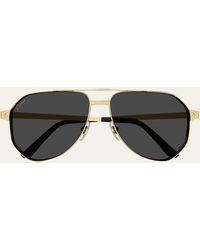 Cartier - Ct0461sm Metal Aviator Sunglasses - Lyst