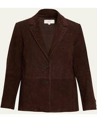 Vince - Single-Breasted Suede Blazer - Lyst