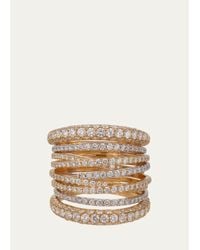 Sidney Garber - 18K And Diamond Tall Scribble Band Ring - Lyst