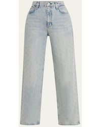 Rag & Bone - Shea High-Rise Relaxed Straight Embellished Jeans - Lyst