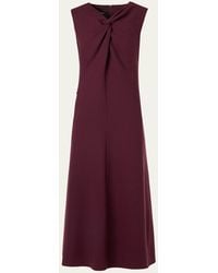 Akris - Sleeveless Twisted Knot Wool Double-Face Midi Dress - Lyst
