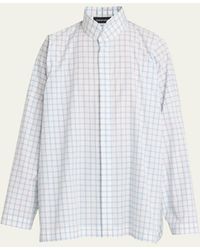 Eskandar - Wide Longer Back Double Stand Collar Shirt Mid Plus - Lyst