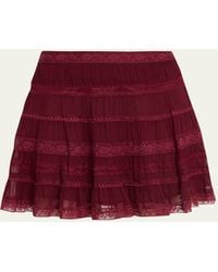 LoveShackFancy - Fleetta Lace Mini Skirt - Lyst