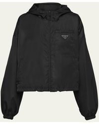 Prada - Re-nylon Hooded Zip Up Jacket - Lyst