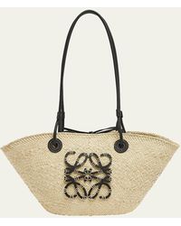 Loewe - X Paula's Ibiza Anagram Small Straw Basket Tote Bag - Lyst