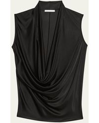 Helmut Lang - Sleeveless Plunging Jersey Top - Lyst