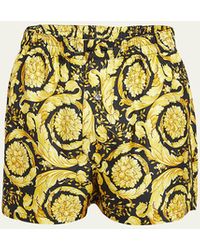 Versace - Silk Baroque-print Pajama Shorts - Lyst