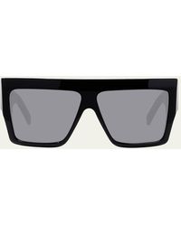 Celine - Chunky Rectangle Solid Acetate Sunglasses - Lyst