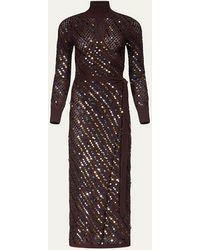 Diane von Furstenberg - X Henry Zankov Murray Sequin Pointelle Knit Maxi Wrap Dress - Lyst