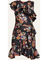 Ulla Johnson - Candace Ruffled Floral Silk Mini Dress - Lyst