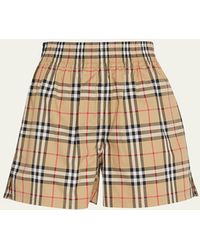 Burberry - Audrey Side-stripes Check Shorts - Lyst