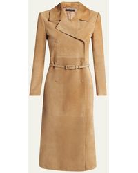 Tom Ford - Belted Suede Long Trench Coat - Lyst