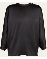 Loro Piana - Valery Button Shoulder Silk Blouse - Lyst