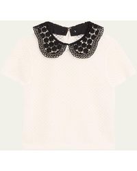 Alice + Olivia - Chase Crochet-Collar Sweater - Lyst